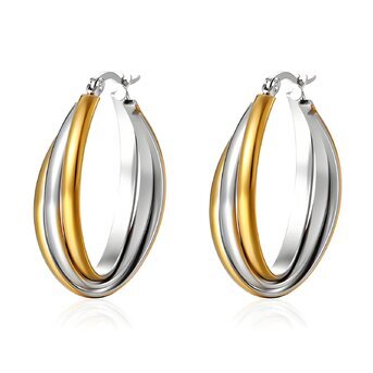 18K gold plated Stainless steel earrings, Intensity