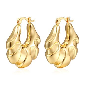 18K gold plated Stainless steel earrings, Intensity