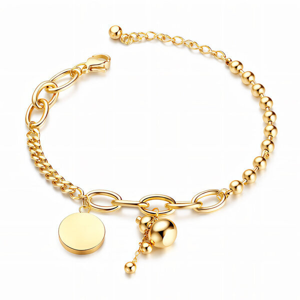 Bracelet, 18K Gold Plated Steel