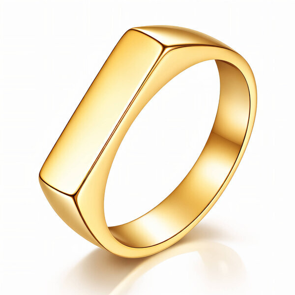 Ring, 18K Gold Plated Steel