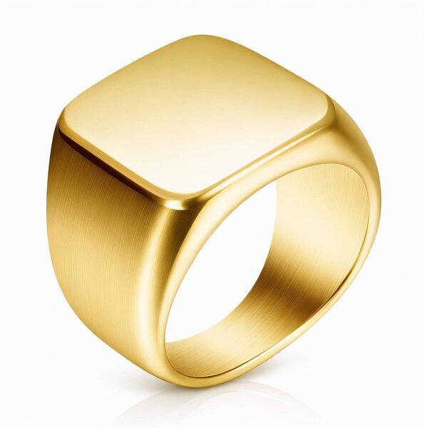 Ring, 18K Gold Plated Steel