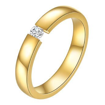 Ring, 18K Gold Plated Steel