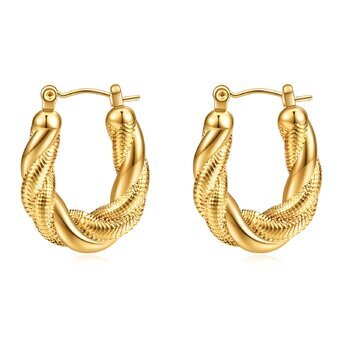 18K gold plated Stainless steel earrings, Intensity