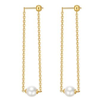 Earrings, 18K Gold Plated Steel