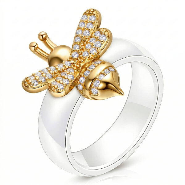 "Bee" Ring, 18K Gold Plated Steel