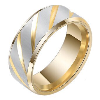Ring, 18K Gold Plated Steel
