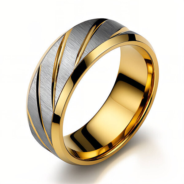 Ring, 18K Gold Plated Steel