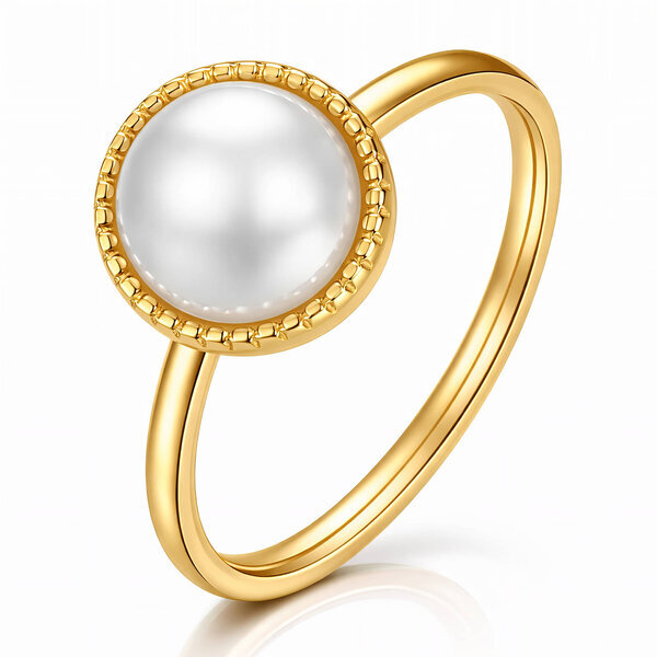 Ring, 18K Gold Plated Steel