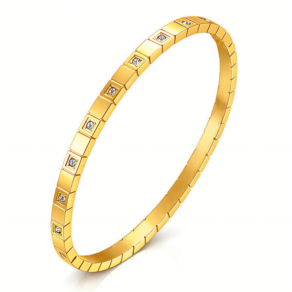 Bracelet, 18K Gold Plated Steel