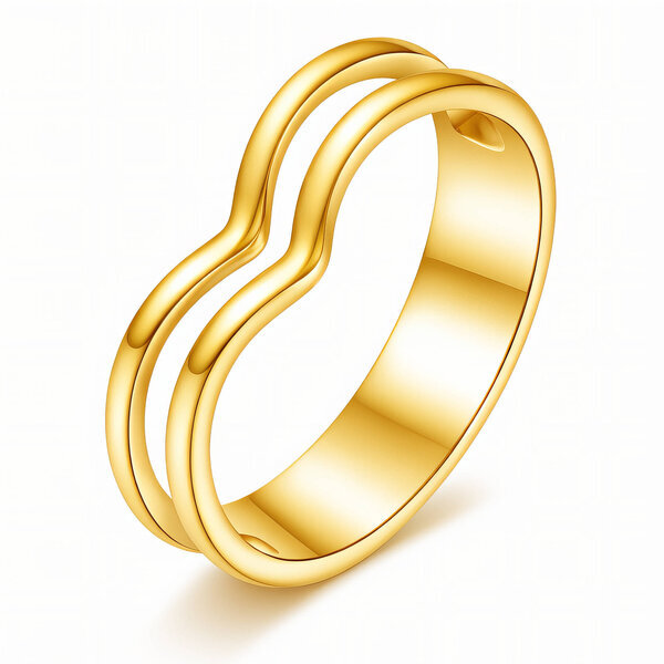 Ring, 18K Gold Plated Steel