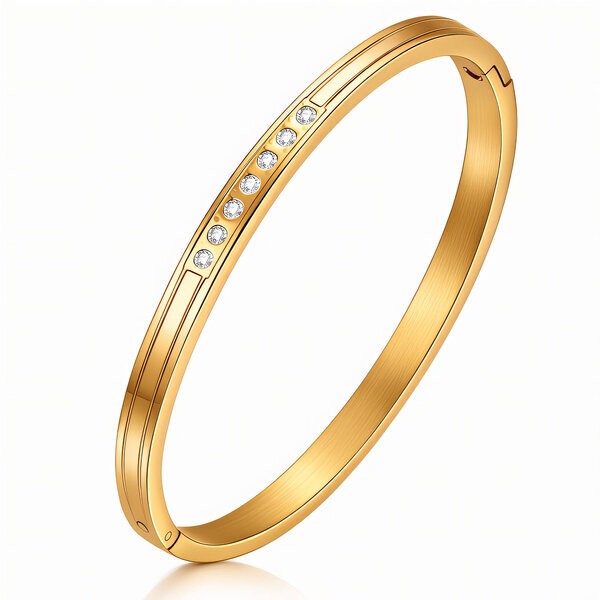 Bracelet, 18K Gold Plated Steel