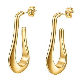 18K gold plated Stainless steel earrings, Intensity