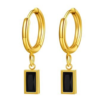 18K gold plated Stainless steel earrings, Intensity