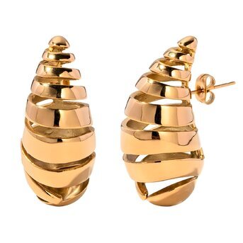 18K gold plated Stainless steel  "Teardrops" earrings, Intensity