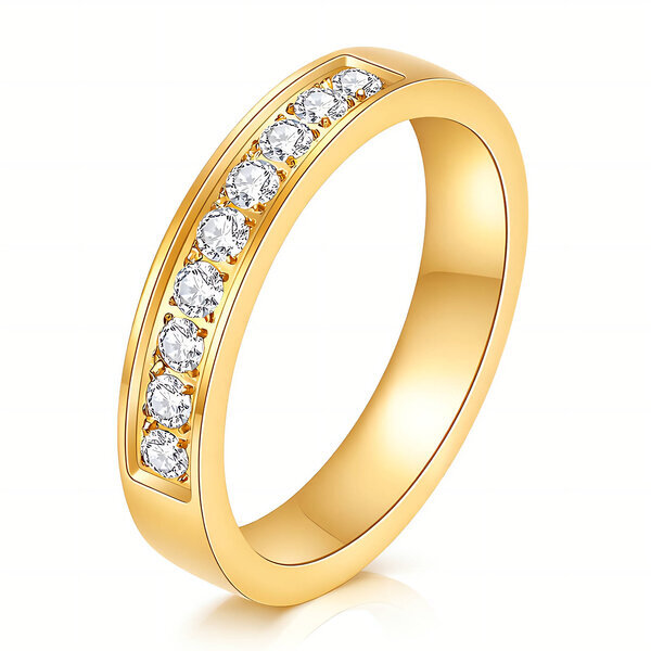 Ring, 18K Gold Plated Steel