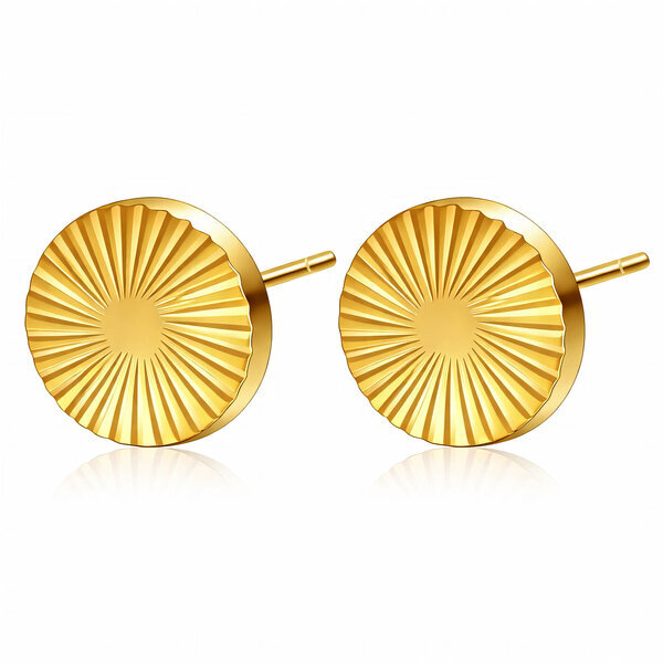 Earrings, 18K Gold Plated Steel