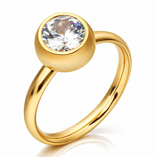 Ring, 18K Gold Plated Steel