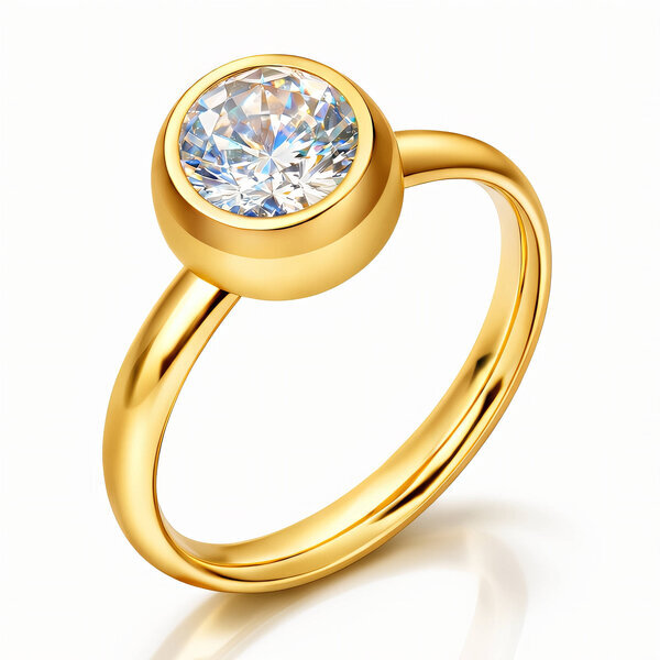 Ring, 18K Gold Plated Steel