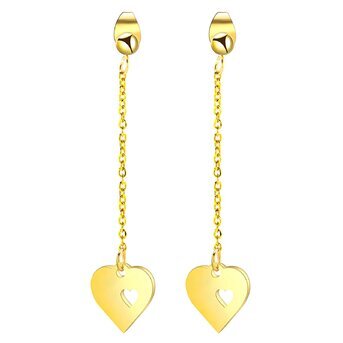 18K gold plated Stainless steel  "Hearts" earrings, Intensity