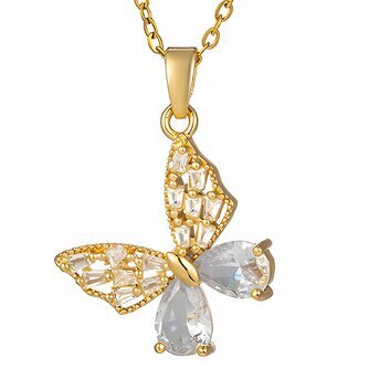 18K gold plated Stainless steel  "Butterfly" necklace, Intensity