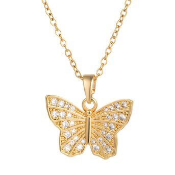 18K gold plated Stainless steel  "Butterfly" necklace, Intensity