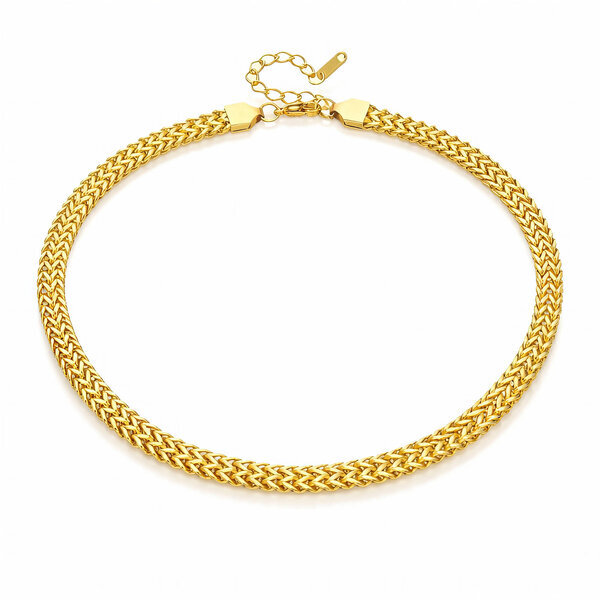 Necklace, 18K Gold Plated Steel