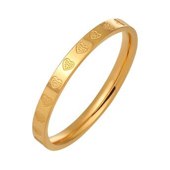 18K gold plated Stainless steel  "Hearts" finger ring, Intensity