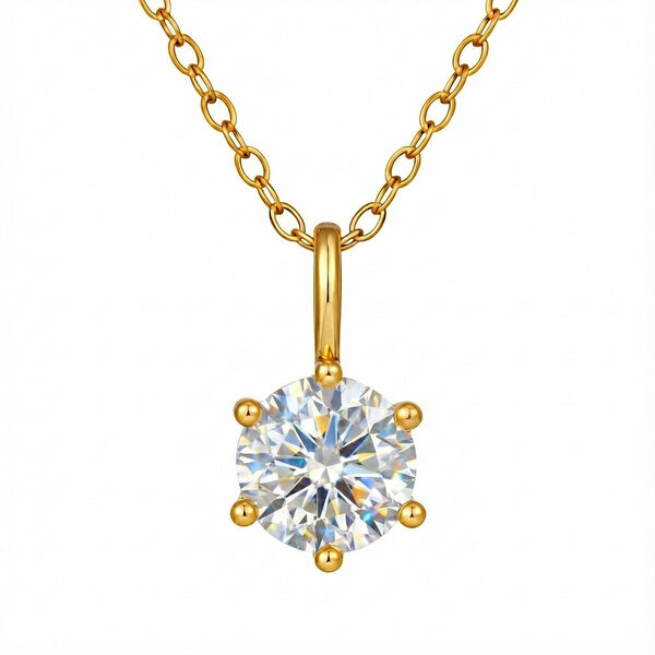 Necklace, 18K Gold Plated Steel