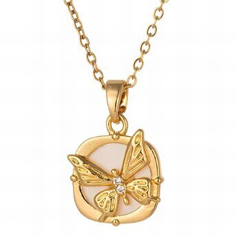 18K gold plated Stainless steel  "Butterfly" necklace, Intensity