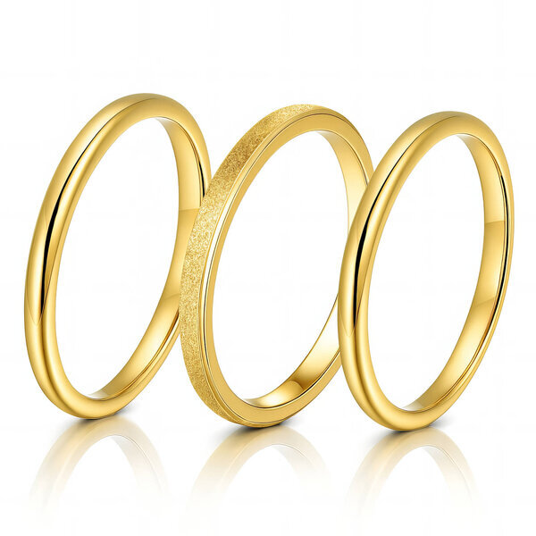 Ring, 18K Gold Plated Steel