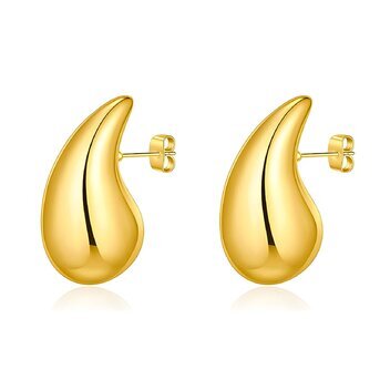 18K gold plated Stainless steel  "Teardrops" earrings, Intensity