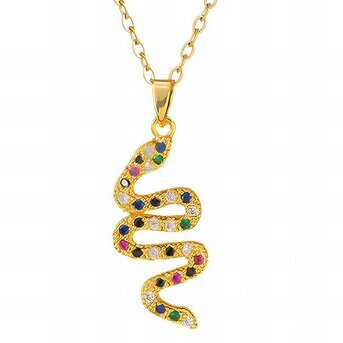 18K gold plated Stainless steel  "Snake" necklace, Intensity