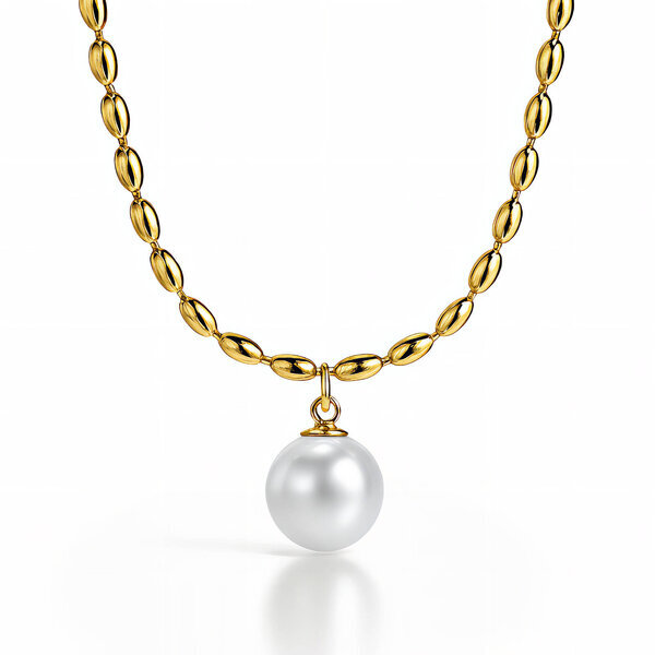 Necklace, 18K Gold Plated Steel