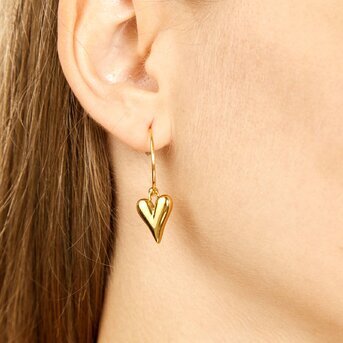 18K gold plated Stainless steel  "Hearts" earrings, Intensity