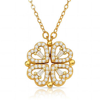 "Flower" Necklace, 18K Gold Plated Steel