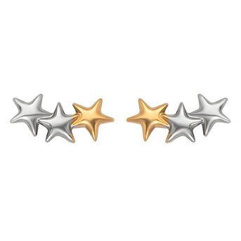 18K gold plated Stainless steel  "Stars" earrings, Intensity