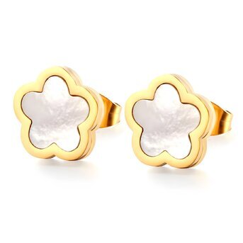 18K gold plated Stainless steel  "Flowers" earrings, Intensity