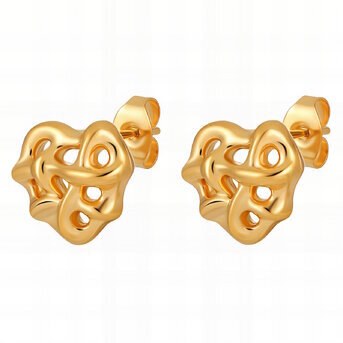 18K gold plated Stainless steel  "Hearts" earrings, Intensity