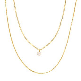 18K gold plated Stainless steel necklace, Intensity