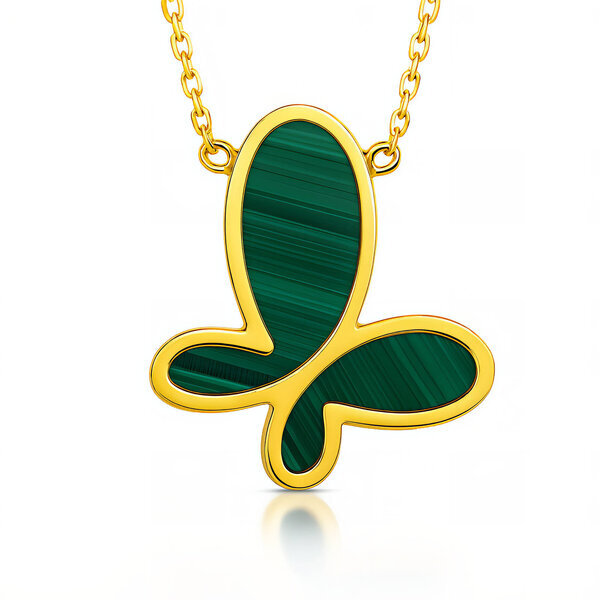 "Butterfly" Necklace, 18K Gold Plated Steel