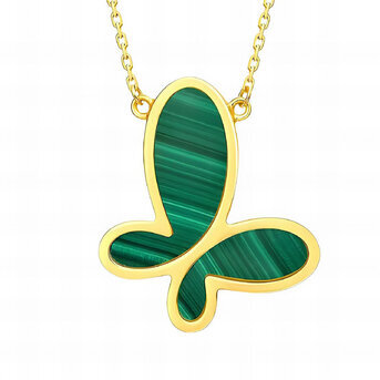 "Butterfly" Necklace, 18K Gold Plated Steel