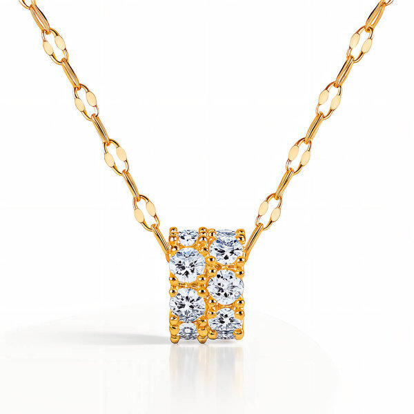 Necklace, 18K Gold Plated Steel