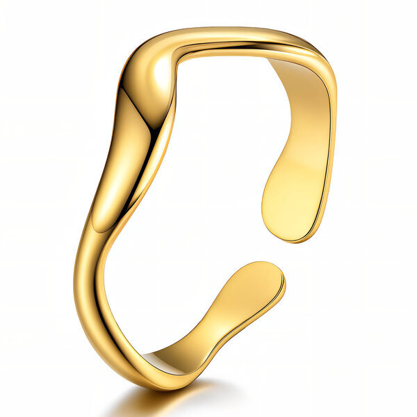 Ring, 18K Gold Plated Steel