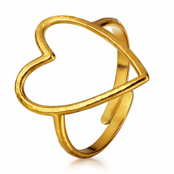 "Heart" Ring, 18K Gold Plated Steel