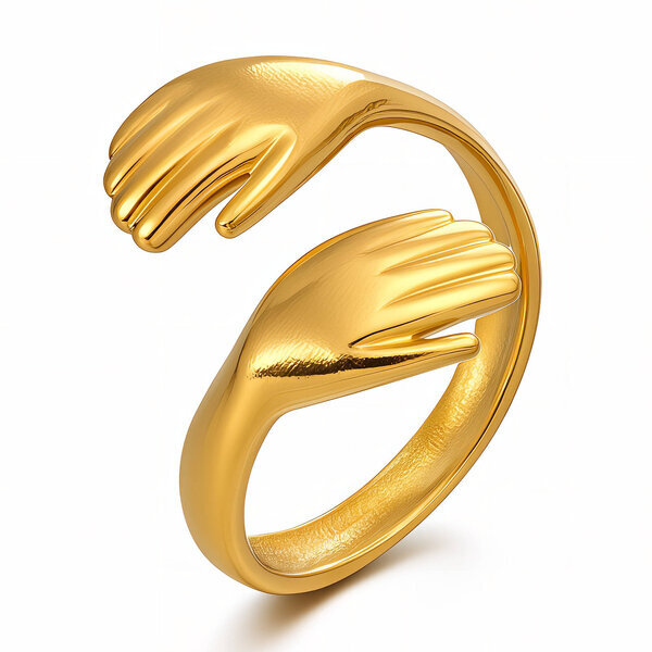 Ring, 18K Gold Plated Steel