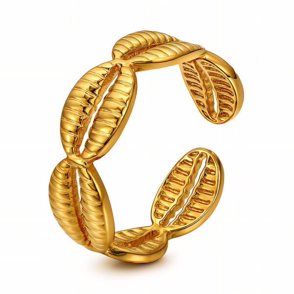 Ring, 18K Gold Plated Steel