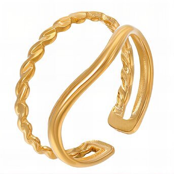 18K gold plated Stainless steel finger ring, Intensity