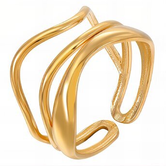 18K gold plated Stainless steel finger ring, Intensity