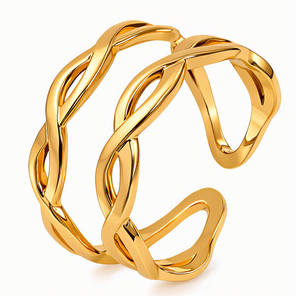 Ring, 18K Gold Plated Steel