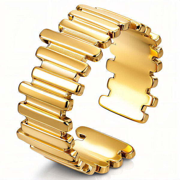 Ring, 18K Gold Plated Steel